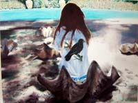 Priscilla in the pool